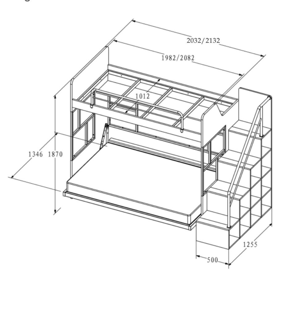 wonderland-space-saving-bunk-bed-with-foldable-lower-bunk-dimension