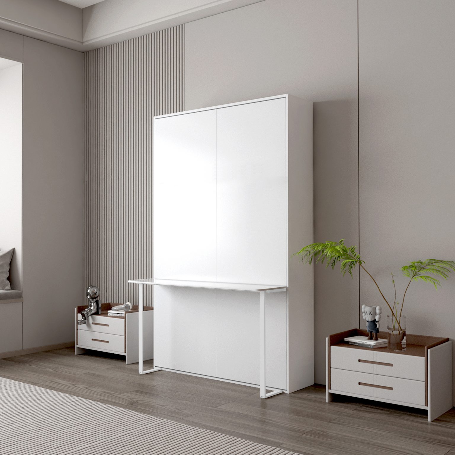 Comfiz WHITE Vertical Queen Murphy Wall Bed With Table Top – Selected ...